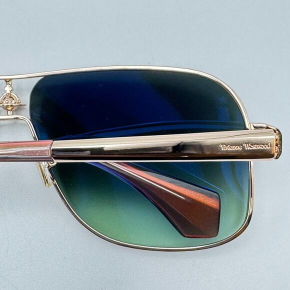 Vivienne Westwood Sunglasses Keith VW5101 400 Gold Aviator Green Gradient Lens main image 15